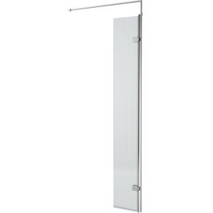 Balterley Fluted 8mm Toughened Safety Glass Hinged Return Screen with Support Bar, Chrome Balterley Fluted 8mm Toughened Safety Glass Hinged Return Screen with Support Bar, Chrome