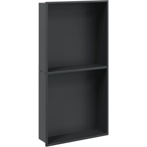 (black) vidaXL Shower Niche Wall Recessed Shower Shelf Matt White Stainless Stee (black) vidaXL Shower Niche Wall Recessed Shower Shelf Matt White Stainless Stee