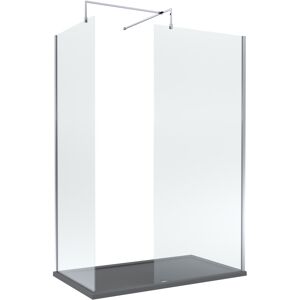 Balterley 8mm Glass Walk In Wetroom Screens with Chrome Profile and Slate Grey Shower Tray Balterley 8mm Glass Walk In Wetroom Screens with Chrome Profile and Slate Grey Shower Tray