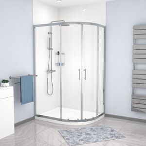 Nes Home RH 1200 x 900mm Chrome Framed Offset Quadrant Shower Enclosure & Tray Nes Home RH 1200 x 900mm Chrome Framed Offset Quadrant Shower Enclosure & Tray