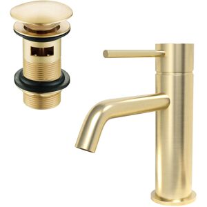 Nes Home Modern Deck Mounted Brushed Brass Round Single Lever Basin Mono Mixer T Nes Home Modern Deck Mounted Brushed Brass Round Single Lever Basin Mono Mixer T