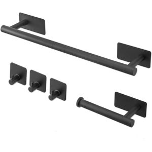 Unbranded (black) 5pcs Bathroom Set Towel and Toilet Roll Holder Set Unbranded (black) 5pcs Bathroom Set Towel and Toilet Roll Holder Set