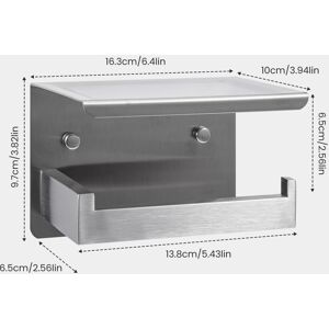 Unbranded (Silver) Toilet Paper Roll Holder & Shelf Stainless Steel Unbranded (Silver) Toilet Paper Roll Holder & Shelf Stainless Steel