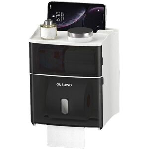 GreenZech (Black) Toilet Paper Holder Waterproof Wall Mounted for Tray Roll Tube Storage B GreenZech (Black) Toilet Paper Holder Waterproof Wall Mounted for Tray Roll Tube Storage B
