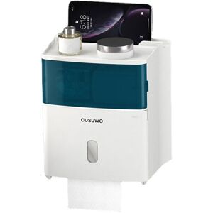 GreenZech (Blue+White) Toilet Paper Holder Waterproof Wall Mounted for Tray Roll Tube Stor GreenZech (Blue+White) Toilet Paper Holder Waterproof Wall Mounted for Tray Roll Tube Stor