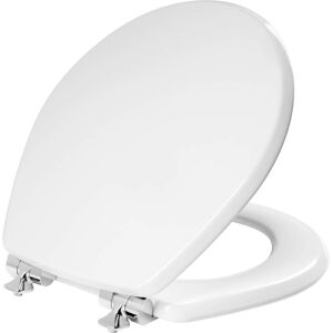Bemis MAYFAIR 826CHSL 000 Benton Toilet Seat with Chrome Hinges will Slow Close and Ne Bemis MAYFAIR 826CHSL 000 Benton Toilet Seat with Chrome Hinges will Slow Close and Ne
