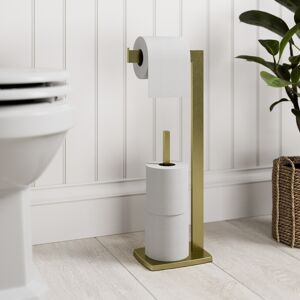 Purefino Brushed Brass Freestanding Toilet Roll Holder Bathroom Paper Storage Ho Purefino Brushed Brass Freestanding Toilet Roll Holder Bathroom Paper Storage Ho