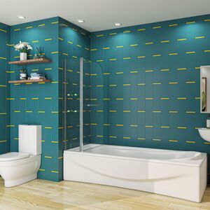 AICA 1200X1400mm Chrome 180 Pivot Bath Shower Screen Bathroom Door Panel AICA 1200X1400mm Chrome 180 Pivot Bath Shower Screen Bathroom Door Panel