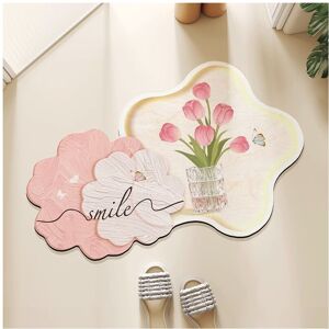 Unbranded (Pink flowers, 80x120cm31.5x47.2in) Absorbent quick-drying floor mat soft diatom Unbranded (Pink flowers, 80x120cm31.5x47.2in) Absorbent quick-drying floor mat soft diatom