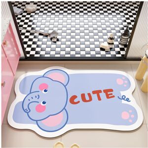 Unbranded (Baby Blue Elephant, 50X80cm19.7x31.5in) Toilet bathroom floor mat can be cut di Unbranded (Baby Blue Elephant, 50X80cm19.7x31.5in) Toilet bathroom floor mat can be cut di