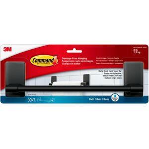 3M Command Hand Towel Bar Matte Black with Water Resistant Command Strips Bathroom 3M Command Hand Towel Bar Matte Black with Water Resistant Command Strips Bathroom