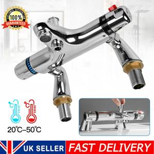 Unbranded Chrome Bathroom Thermostatic Bath Shower Mixer Taps Deck Mounted Valve Bar UK Unbranded Chrome Bathroom Thermostatic Bath Shower Mixer Taps Deck Mounted Valve Bar UK