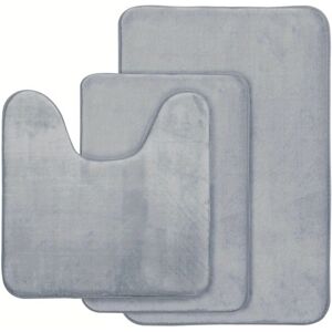 Unbranded 3pcs Light Grey Memory Foam Bath Mat Set Rapid Water Absorbent Non Slip Machine Unbranded 3pcs Light Grey Memory Foam Bath Mat Set Rapid Water Absorbent Non Slip Machine