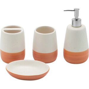 Unbranded Orange Bathroom accesory Set 4pc Coral Toothbrush Holder Terracotta Color soap D Unbranded Orange Bathroom accesory Set 4pc Coral Toothbrush Holder Terracotta Color soap D