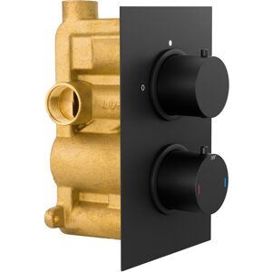 NES Home 2 Dial 1 Outlet Concealed Thermostatic Shower Round Refined Valve - Matt Black NES Home 2 Dial 1 Outlet Concealed Thermostatic Shower Round Refined Valve - Matt Black