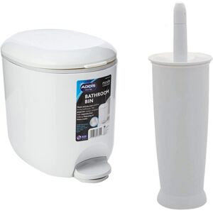 Addis 518503 Premium Deluxe Bathroom Pedal Bin with inner, 3.5 litre, White Grey Addis 518503 Premium Deluxe Bathroom Pedal Bin with inner, 3.5 litre, White Grey