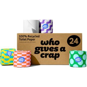 Who Gives A Crap ? 100% Recycled, Twice as Long, Toilet Roll, Box of 24 (3-Ply, Who Gives A Crap ? 100% Recycled, Twice as Long, Toilet Roll, Box of 24 (3-Ply,