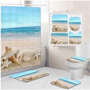 Unbranded (As show, One size) Shower Curtains with Bath Rugs Non-Slip Soft Toilet Lid Cove Unbranded (As show, One size) Shower Curtains with Bath Rugs Non-Slip Soft Toilet Lid Cove