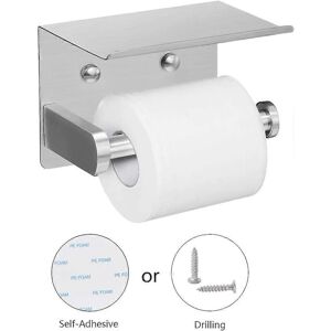 Unbranded (As show, One size) Self Adhesive Toilet Paper Holder with Phone Shelf Stainless Unbranded (As show, One size) Self Adhesive Toilet Paper Holder with Phone Shelf Stainless