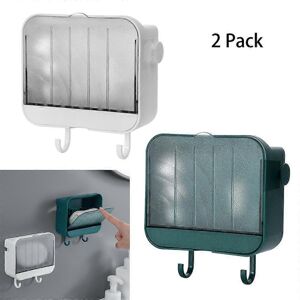 Unbranded (As show, One size) 2PCS Soap Dish, Each Soap Holder with 2 Hook and Drain Tray( Unbranded (As show, One size) 2PCS Soap Dish, Each Soap Holder with 2 Hook and Drain Tray(