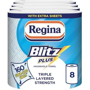 Regina Blitz Plus Household Towel ? 8 Rolls per Pack, 80 Sheets Per Roll, 3 Ply, Regina Blitz Plus Household Towel ? 8 Rolls per Pack, 80 Sheets Per Roll, 3 Ply,