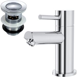 NES Home Murphy Cloakroom Mono Basin Mixer Faucet Tap & Waste Chrome NES Home Murphy Cloakroom Mono Basin Mixer Faucet Tap & Waste Chrome