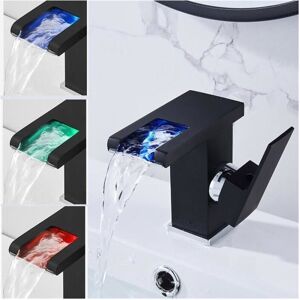 Aihontai Black Waterfall LED Sink Faucet - Bathroom Faucet - Black Chrome Low Basin Mixer Aihontai Black Waterfall LED Sink Faucet - Bathroom Faucet - Black Chrome Low Basin Mixer