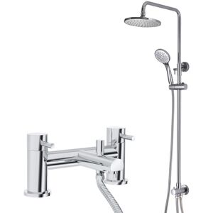 NES Home Winstead Round Exposed Multi Function Shower Set - Riser Rail Kit & Bath Shower NES Home Winstead Round Exposed Multi Function Shower Set - Riser Rail Kit & Bath Shower