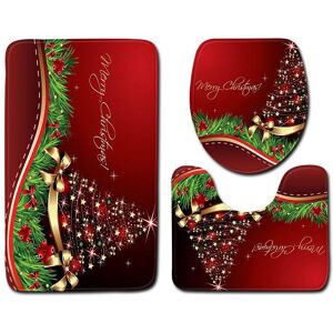 Unbranded (Merry-3pcs-50x80cm) Christmas 4pcs Shower Curtain Toilet Cushion Set Cover Mat Unbranded (Merry-3pcs-50x80cm) Christmas 4pcs Shower Curtain Toilet Cushion Set Cover Mat