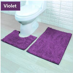 Unbranded (Violet) 2 Bath Piece Mat Set Non Slip Toilet Pedestal Soft Foam Chenille Shaggy Unbranded (Violet) 2 Bath Piece Mat Set Non Slip Toilet Pedestal Soft Foam Chenille Shaggy