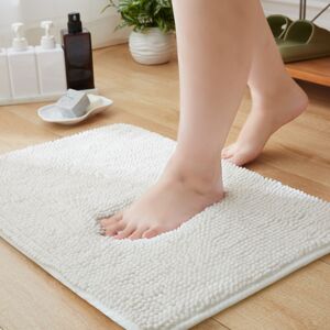 Moonlight Bedding Limited (50cm x 80cm, White) Chenille Bath Mat - Anti Slip, Water Absorbent & Washable B Moonlight Bedding Limited (50cm x 80cm, White) Chenille Bath Mat - Anti Slip, Water Absorbent & Washable B