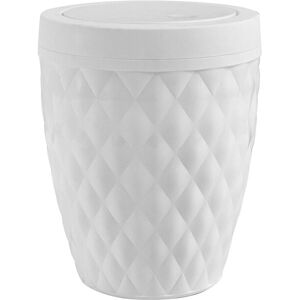 Addis 518030 Diamond Style Round Swing Lid Bathroom Bin, White Addis 518030 Diamond Style Round Swing Lid Bathroom Bin, White