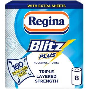 Regina Blitz Plus Household Towel ? 8 Rolls per Pack, 80 Sheets Per Roll, 3 Ply, Regina Blitz Plus Household Towel ? 8 Rolls per Pack, 80 Sheets Per Roll, 3 Ply,