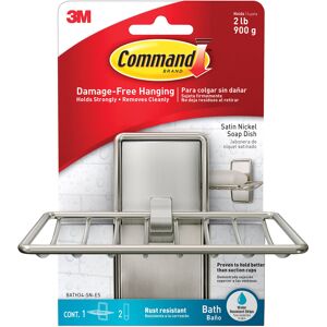3M Command Bath Soap Dish, Satin Nickel, 1 Soap Dish + 2 Water-Resistant Adhesive S 3M Command Bath Soap Dish, Satin Nickel, 1 Soap Dish + 2 Water-Resistant Adhesive S