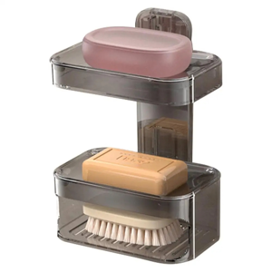 Unbranded Shower Soap Dish Wall Mounted Toiletries Container Double Layer Unbranded Shower Soap Dish Wall Mounted Toiletries Container Double Layer