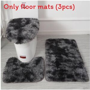 Unbranded (Black) Dye Tie Non Slip Mat Fluffy Plush Bathroom Toilet Seat Cover Carpet Set Unbranded (Black) Dye Tie Non Slip Mat Fluffy Plush Bathroom Toilet Seat Cover Carpet Set