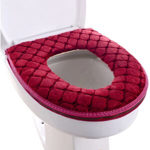 Unbranded Bathroom Toilet Cushion Warm Reusable Toilet Seat Mat with Zipper Washable Red T Unbranded Bathroom Toilet Cushion Warm Reusable Toilet Seat Mat with Zipper Washable Red T