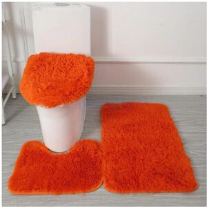 Unbranded (orange) Bathroom Non-Slip Carpet Set Pedestal Rug+Lid Toilet Seat Cover+Bath Ma Unbranded (orange) Bathroom Non-Slip Carpet Set Pedestal Rug+Lid Toilet Seat Cover+Bath Ma