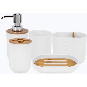 Unbranded 5Pc Bamboo Bathroom Set Toilet Brush Holder Toothbrush Glass Cup Soap Unbranded 5Pc Bamboo Bathroom Set Toilet Brush Holder Toothbrush Glass Cup Soap