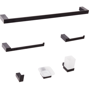 Beliani Tumaco Bathroom Hardware Set - Modern Black Metal Accessories Beliani Tumaco Bathroom Hardware Set - Modern Black Metal Accessories