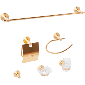 Beliani 6-Piece Bathroom Hardware Set Zaruma - Modern Bathroom Hardware Set Beliani 6-Piece Bathroom Hardware Set Zaruma - Modern Bathroom Hardware Set