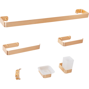 Beliani Zorritos Bathroom Hardware Set - Modern Gold Accessories Beliani Zorritos Bathroom Hardware Set - Modern Gold Accessories