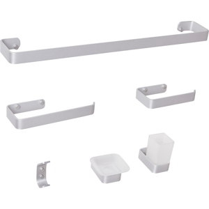 Beliani Zorritos Bathroom Hardware Set - Modern Silver Beliani Zorritos Bathroom Hardware Set - Modern Silver
