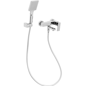 Beliani Wall Mounted Bath Shower Mixer Tap BALNEARIO Silver Beliani Wall Mounted Bath Shower Mixer Tap BALNEARIO Silver