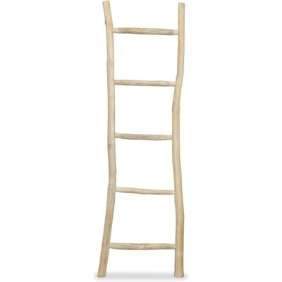 vidaXL Teak Towel Ladder with 5 Rungs - Towel Holder Bathroom Furniture vidaXL Teak Towel Ladder with 5 Rungs - Towel Holder Bathroom Furniture