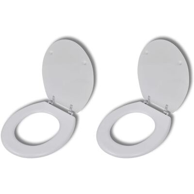 vidaXL 2x Toilet Seats White Bathroom WC Accessory vidaXL 2x Toilet Seats White Bathroom WC Accessory