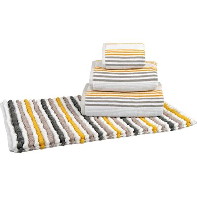 Allure Bath Fashions (Mustard/Grey) Allure Merlin Stripe Chunky Bobble Bath Mat Allure Bath Fashions (Mustard/Grey) Allure Merlin Stripe Chunky Bobble Bath Mat