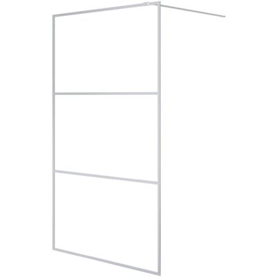 vidaXL Walk-in Shower Wall Silver - 115x195cm - Clear ESG Glass Shower Screen vidaXL Walk-in Shower Wall Silver - 115x195cm - Clear ESG Glass Shower Screen