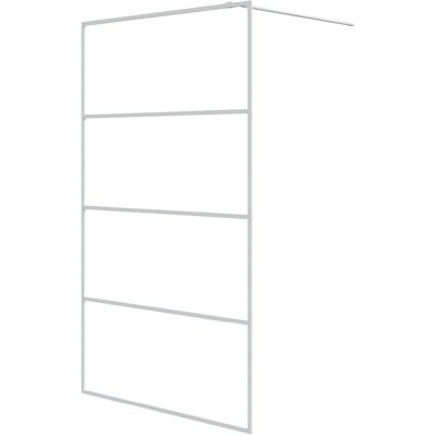 vidaXL Walk-in Shower Wall White 115x195 cm Clear ESG Glass - Shower Wall vidaXL Walk-in Shower Wall White 115x195 cm Clear ESG Glass - Shower Wall