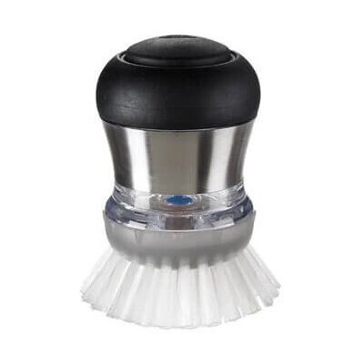 Oxo Steel - Soap Dispenser Brush - Elegant design, press to release soap, nylon bristles - Soap Dispenser Brush Oxo Steel - Soap Dispenser Brush - Elegant design, press to release soap, nylon bristles - Soap Dispenser Brush